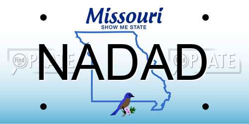 NADAD Missouri License Plate