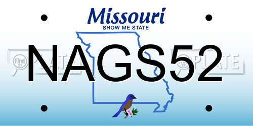NAGS52 Missouri License Plate