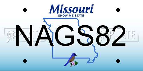 NAGS82 Missouri License Plate