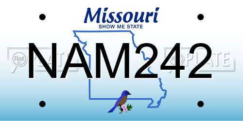 NAM242 Missouri License Plate