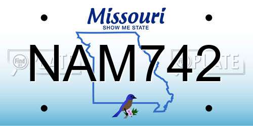 NAM742 Missouri License Plate