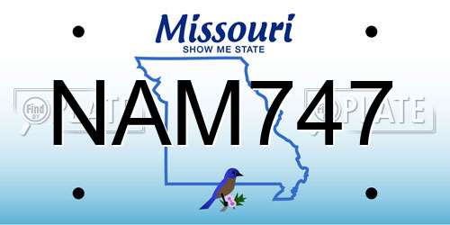 NAM747 Missouri License Plate