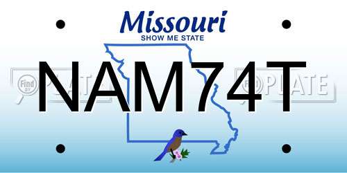 NAM74T Missouri License Plate