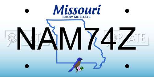 NAM74Z Missouri License Plate