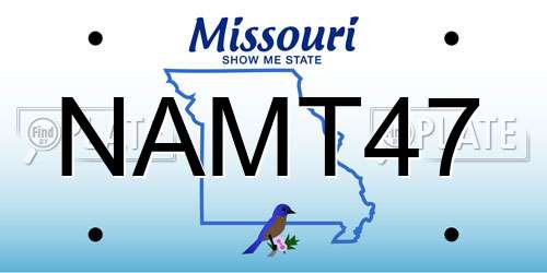 NAMT47 Missouri License Plate