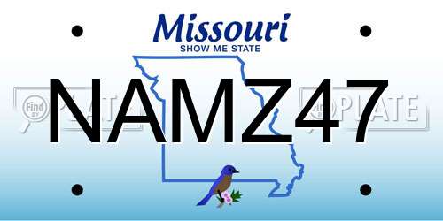 NAMZ47 Missouri License Plate