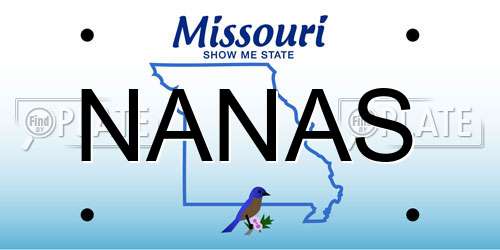 NANAS Missouri License Plate