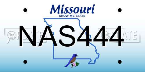 NAS444 Missouri License Plate
