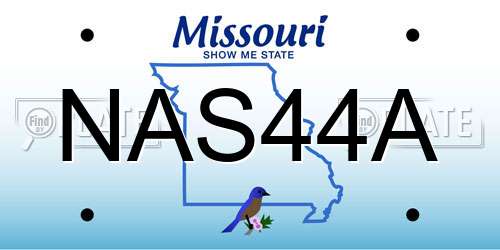 NAS44A Missouri License Plate
