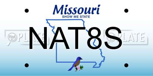 NAT8S Missouri License Plate