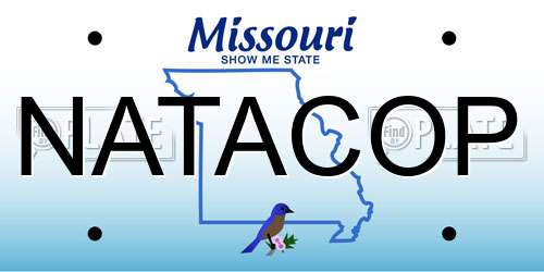 NATACOP Missouri License Plate