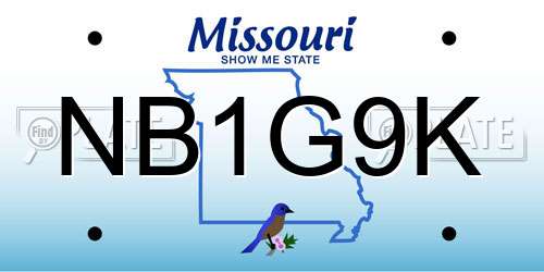 NB1G9K Missouri License Plate