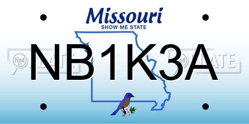 NB1K3A Missouri License Plate