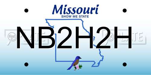 NB2H2H Missouri License Plate