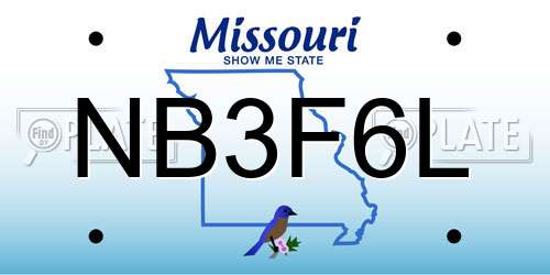 NB3F6L Missouri License Plate