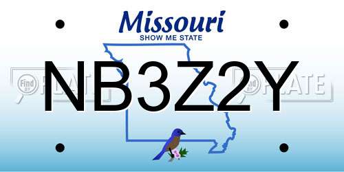 NB3Z2Y Missouri License Plate