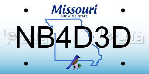 NB4D3D Missouri License Plate