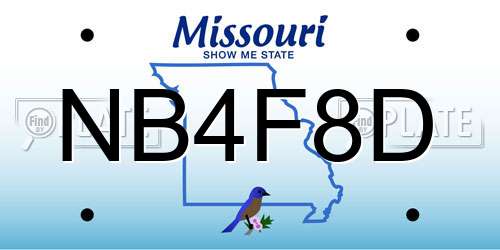 NB4F8D Missouri License Plate