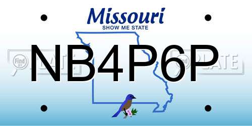 NB4P6P Missouri License Plate