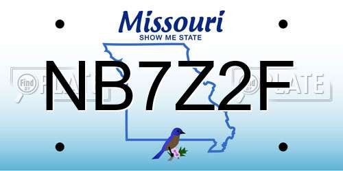 NB7Z2F Missouri License Plate