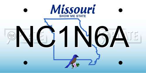 NC1N6A Missouri License Plate