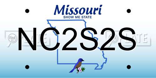 NC2S2S Missouri License Plate