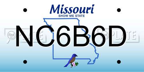 NC6B6D Missouri License Plate