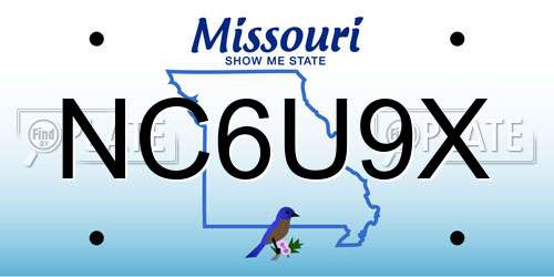 NC6U9X Missouri License Plate
