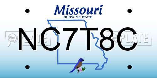 NC7T8C Missouri License Plate