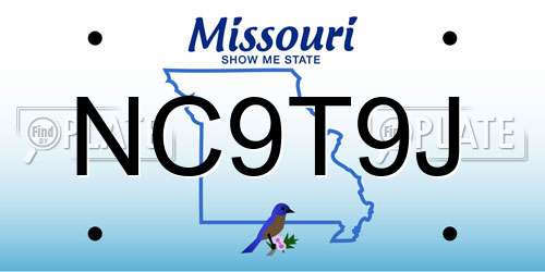 NC9T9J Missouri License Plate