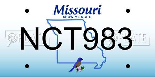 NCT983 Missouri License Plate