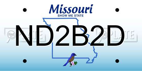 ND2B2D Missouri License Plate