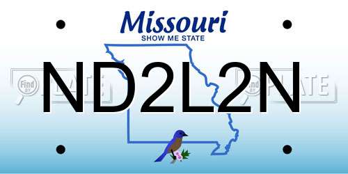 ND2L2N Missouri License Plate