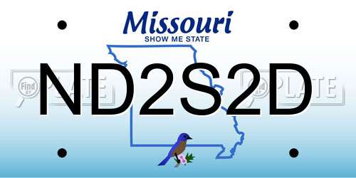 ND2S2D Missouri License Plate