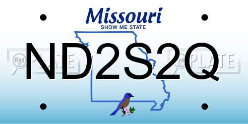 ND2S2Q Missouri License Plate