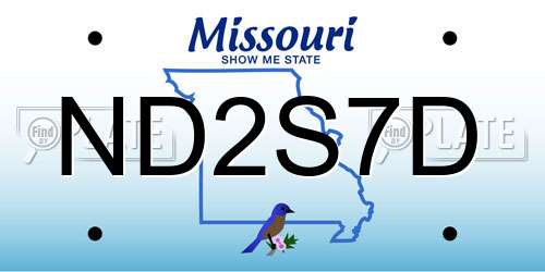 ND2S7D Missouri License Plate