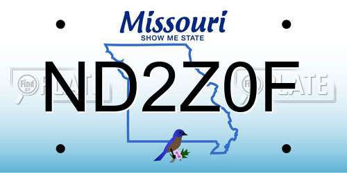 ND2Z0F Missouri License Plate