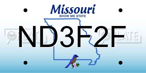 ND3F2F Missouri License Plate