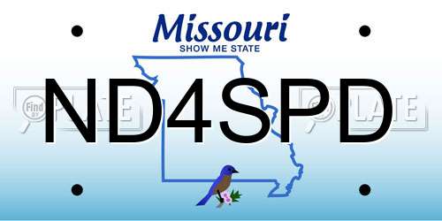 ND4SPD Missouri License Plate