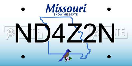 ND4Z2N Missouri License Plate