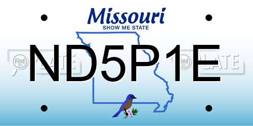 ND5P1E Missouri License Plate