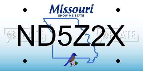 ND5Z2X Missouri License Plate