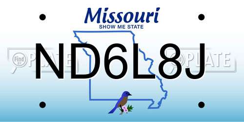 ND6L8J Missouri License Plate