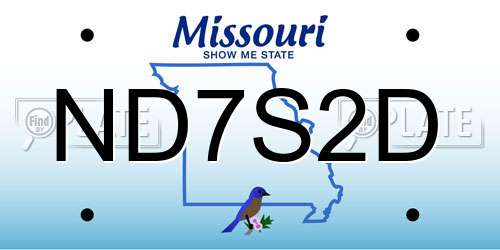 ND7S2D Missouri License Plate