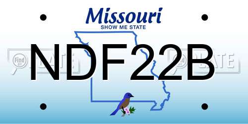 NDF22B Missouri License Plate