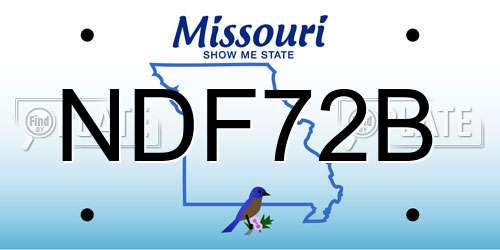 NDF72B Missouri License Plate
