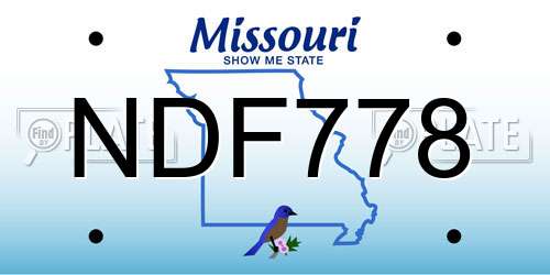 NDF778 Missouri License Plate