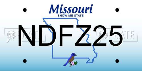 NDFZ25 Missouri License Plate