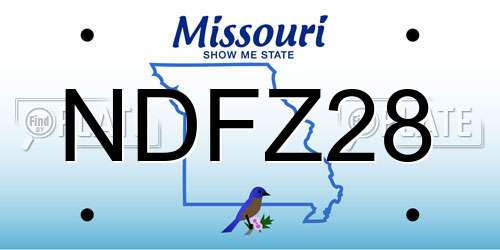 NDFZ28 Missouri License Plate