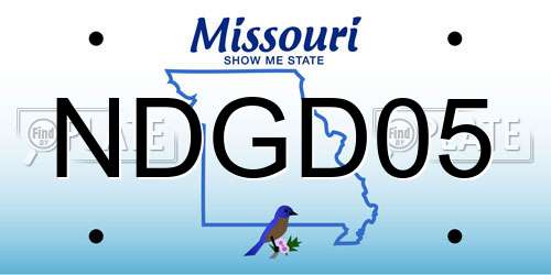 NDGD05 Missouri License Plate